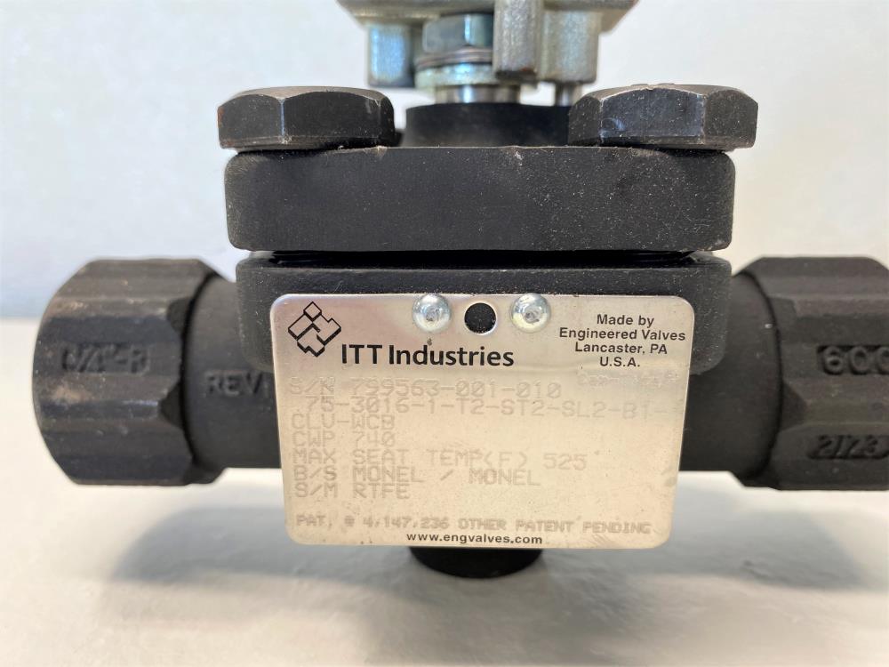 ITT Cam-Tite 3/4" NPT 600# WCB Monel Ball Valve .75-3016-1-T2-ST2-SL2-B1-CLV-WCB